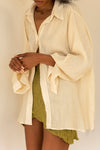 HAVANA BUTTON UP BLOUSE — CREAM