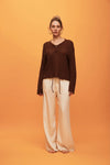 AMAL KNIT TOP — COCOA