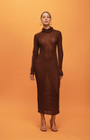 GIGI KNIT DRESS — COCOA